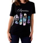 Aquarius Zodiac Tshirt for women - Black | Carry Your Cosmic Energy