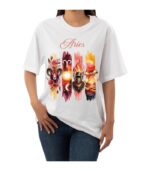 Aries Zodiac Tshirt for women - White | Carry Your Cosmic Energy