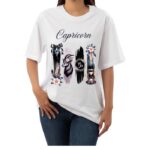 Capricorn Zodiac Tshirt for women - White | Carry Your Cosmic Energy