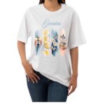 Gemini Zodiac Tshirt for women - White | Carry Your Cosmic Energy