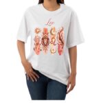 Leo Zodiac Tshirt for women - White | Carry Your Cosmic Energy
